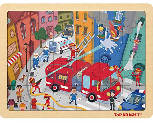 TOP BRIGHT Puzzle 24 Teile für Kinder-Feuerwehr, Puzzles ab 3 Jahren Jungen und Mädchen Geschenke