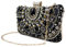 Pochette du soir pour femme, sac à main de broderie de créateur, sac à main du soir, sac de mariage, porte-monnaie pour femmes (perles noires)