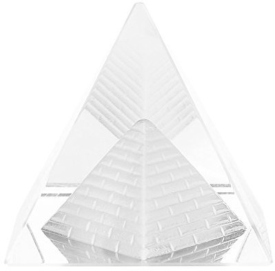 Diyeeni Kristallpyramide, Carving Quarzstein, ägyptische Pyramide Glas Briefbeschwerer mit Guten Wünschen, Quarz Pyramide gutes Geschenk für Familie/Freund,Schreibtisch-Ornament,Kristallhandwerk