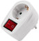 MC Power Steckdosenadapter mit Schalter | 2-poliger AN/AUS, 230V/3.500W | Schutzkontakt-Zwischenstecker, Gerätetrennung vom Stromnetz