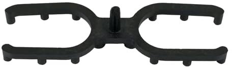 Terrassendielen-Abstandshalter 6 mm Höhe, Wellenform, PVC Schwarz (7 mm Fugenbreite), 100 Stück