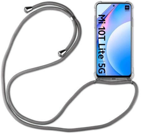 betterfon | Xiaomi Redmi Note 9 Handykette Smartphone Halskette Hülle mit Band - Schnur mit Case zum umhängen Handyhülle mit Kordel zum Umhängen für Xiaomi Redmi Note 9 Grau