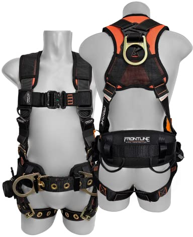 FRONTLINE FALL PROTECTION 110CTB- Combat™ Lite Full Body Harness (Size:S/M) | Digital Camouflage Style with Aluminum Hardware & Integrated Trauma Straps | OSHA and ANSI compliant