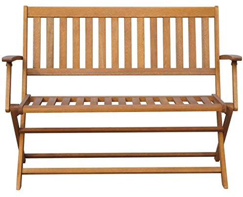 Tidyard Gartenbank Garten-Klappbank Bank aus massivem Akazienholz Mit Rückenlehne und die Armlehnen,Parkbank Terrasse Holzbank Outdoor Sitzbank 120 x 60 x 89 cm für den Innen- und Außenbereich