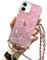 LCHULLE Handykette Handyhülle für iPhone 11 Hülle mit Kordel Umhängenhülle Necklace Hülle mit Band Schutzhülle Transparent Silikon Case für iPhone 11 Rosa
