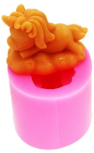 LC Einhorn-Silikonform für Seife, Kuchen, Kekse, Schokolade, Eiswürfel