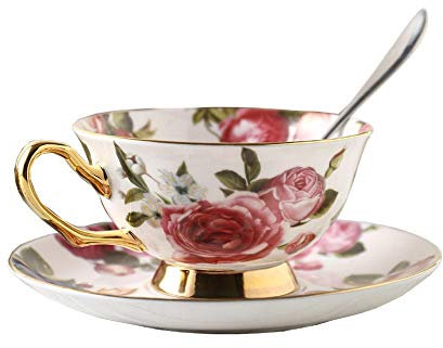 GYZLZZB Tasse de thé et soucoupe de soucoupe porcelaine contemporaine gobelets de café Cappuccino tasses de café haut de gamme Tasse à café haut de gamme et de soucoupe Coupe de petit-déjeuner peut êt