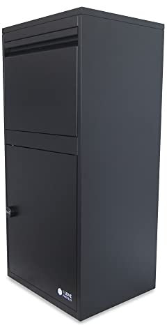 iLoveParcels Built-In Large Parcel Box – Waterproof Galvanised Steel Outdoor Post Box with Secure Key Lock, Durable Mail & Parcel Storage for Homes (43x35x90cm)