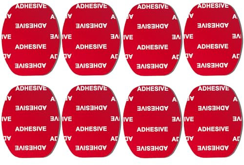VIIMAKE 8pcs 3M Sticky Adhesive Pads,for Gopro Curved Flat Helmet Base Mount,Double Side Adhesive Tapes Replacement Kits for GoPro Hero 10, 9, 8, 7,6,Action Camera,Dashcams (Flat Mount Pads)