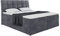 MEBLINI Boxspringbett mit Bettkasten - Gepolstert Doppelbett mit Matratze und Topper - Polsterbett mit Stauraum - Bett mit Kopfteil - Stauraumbett - Drago - 180x200 - H3/Dunkelgrau Samt