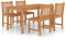 vidaXL Teak Massiv Gartenmöbel 5-TLG. Sitzgruppe Gartengarnitur Sitzgarnitur Gartenset Gartenstuhl Stühle Tisch Holzstuhl Holztisch Gartentisch