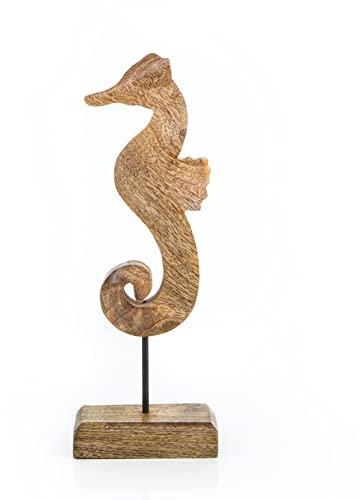 Logbuch-Verlag Mediterrane Deko Seepferdchen Holz 28 cm zum Hinstellen Figur maritim Geschenkidee