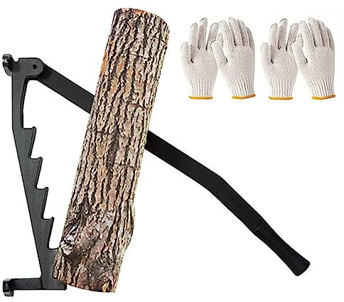 WilkSxyc Manueller Holzspalter Wandhalterung, 60cm/23.6 Zoll hängender Brennholz-Anzündspalter, manueller Holzspalter, für Heim und Outdoor Camping