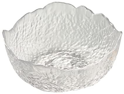 Soulnioi Fruit Bowl Salad Bowl Glass Crystal Bowl Snack Dessert Bowl Clear Multipurpose Bowl for Wedding Candy Bowl Decorative Bowl for Home Office Party of Candy Snack Fruit 20cm-White