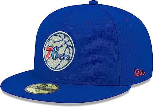 New Era NBA 59FIFTY Team Color Authentic Collection Fitted On Field Game Cap Hat, Philadelphia 76ers, 7 1/8