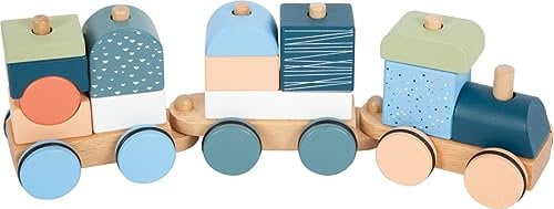 small foot Holzzug „Arctic“ aus FSC 100%-zertifiziertem Holz, Steck- und Stapelspiel, für Kinder ab 1 Jahr, 12449