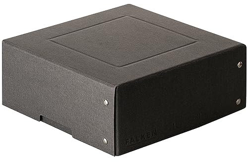 Original Falken PureBox Black. Made in Germany. 85 mm hoch 200x200 mm. Aufbewahrungsbox mit Deckel aus stabilem Recycling-Karton Blauer Engel Vegan Geschenkbox Transportbox Schachtel Allzweckbox
