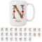 Bee Ingenious Tazas personalizadas con nombre e inicial: Tazas de cafe A-Z de ceramica Tazas de desayuno con letra Taza XL 443ml Tazas originales para regalar Tazas de te A-Z (N)