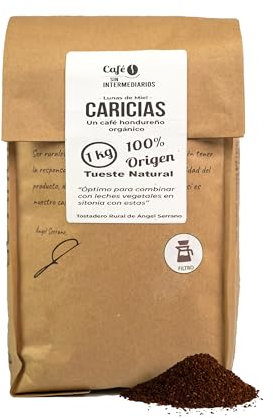 CAFE SIN INTERMEDIARIOS - Caricias - Caffè dell'Honduras per macchine a filtro o americane 1Kg - Tostatura settimanale - Confezionato e macinato alla spedizione - Intensità elevata