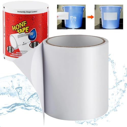 SilverChry Ruban de Réparation, Ruban Adhesif Etanche – 10 Cm x 1,5 m – Leak Tape, Bande de Patch Imperméable, Ruban Adhesif Resistant a l Eau, Ruban d'Étanchéité pour Piscine/Tuyau/Porte/Fenêtre