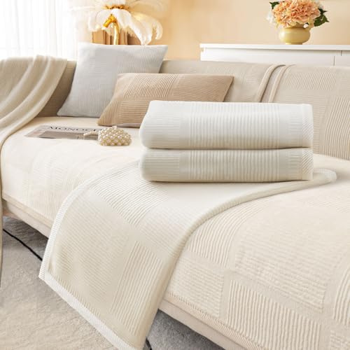 BXAEYIPOR Couch Überzug,2024 Neue 1/2/3/4 Sitzer L Form Sofa Cover Sofa Überzug Ecksofa,mit Rutschfester Unterlage Sofa-Schutzhülle,Weiche Unifarben in Verschiedenen Größen Sofabezug.