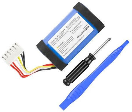 Batterie de rechange 12 000 mAh pour JBL Charge 4, Charge 4BLK, Charge 4J, CHARGE4BLUAM, convient au numéro de pièce 1INR19/66-3, ID998, IY1068 avec outil d'installation (pas pour Charge 4Q)