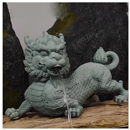 Pond fountains, Animal Pond spitters for small ponds, Garden Decor for Koi pond, with Hose, fish tank automatic circulation water landscaping ornaments, for Koi Ponds and Water Gardens(32*13*21cm)