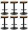 Supfine Barhocker aus Holz, höhenverstellbar, drehbar, Schwarz und Braun, Vintage-Barstuhl, 360° drehbar, für Bistros, Bar, Büro (6)