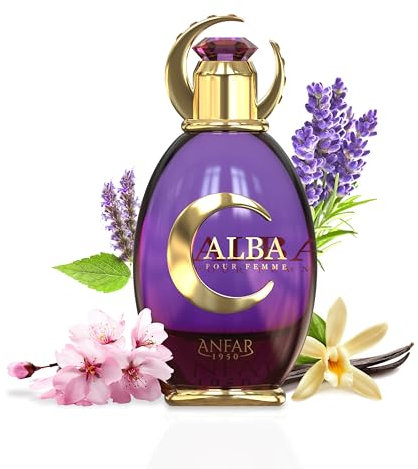 Alba Pour Femme Anfar 1950 - Extrait de Parfum avec Notes de Poire, Fleur d'Oranger, Poivre Rose, Café, Jasmin, Vanille, Patchouli et Cèdre, 100ml