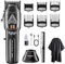 KEMEI 1763 - Cortapelos profesional para hombres, cortadora de pelo eléctrica inalámbrica, cuchillas DLC, motor turbo de 9000 rpm, recargable por USB hasta 180 minutos de uso