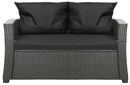 Setgarden® Bankauflage - Outdoor sitzkissen für Gartenbank für polyrattan- Polster Auflage Outdoor - Bankpolster Auflage für Hollywoodschaukel Rattan Sitzbank (Schwarz, 110x60x50cm)