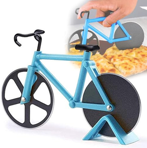 Roulette à pizza VéLo Coupe Pizza Coupe Pizza Pour VéLo Gadgets De Cuisine VéLo De Route Coupe Pizza Amusant Convient Aux Cuisines, Restaurants, FêTes, Etc (bleu)