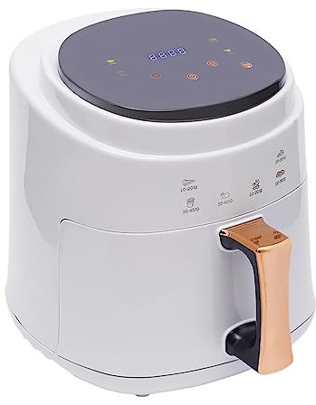 CLEADONG Freidora de aire caliente, 8L, 1400 W, temperatura y tiempo regulables, freír sin aceite, panel de control táctil, indicador LED), color blanco