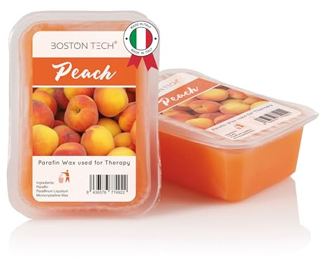 Boston Tech - Paraffina per mani e piedi, riabilitazione antiossidante morbida, bagni di paraffina idratante professionale, trattamento di artrite, artrosi, dolori articolari, 2 blocchi x 450 g, pesca