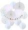 13 Stück Weiß Pompons Lampions Deko Set für Hochzeitsdeko Hochzeit Deko, Taufe Deko, Gartenparty, Kommunion Konfirmation Deko, Geburtstagsdeko, Papierblumen Seidenpapier mit Just Married Girlande