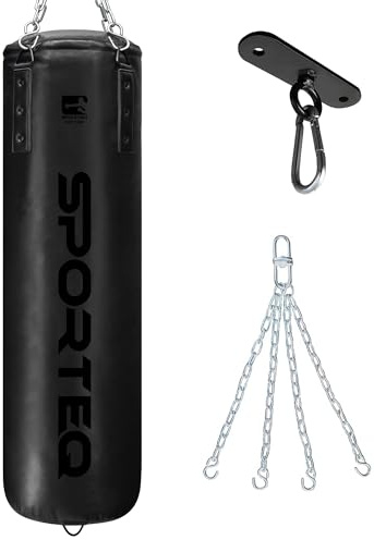 Sporteq Dyno Heavy Filled Punch Bag 3FT, 4FT & 5FT for All Ages & Genders | Punching Martial Arts Kickboxing Muay Thai Karate Boxing | Home & Commercial Gym Use