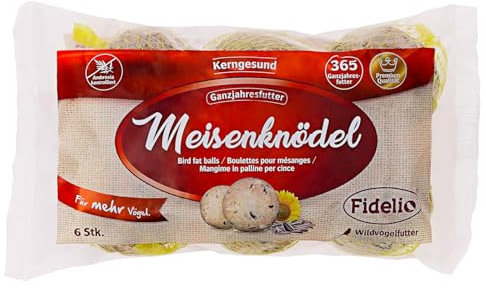 Fidelio Meisenknödel 6 Stück, 500g - Ganzjahresfutter für Wildvögel