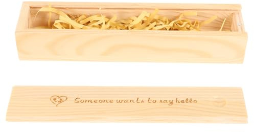 FUNOMOCYA Boîte en Bois Beige pour Test de Grossesse et Souvenirs de Bébé, Rangement Délicat avec Couvercle Coulissant, pour Chambre de Bébé et Jeunes Parents