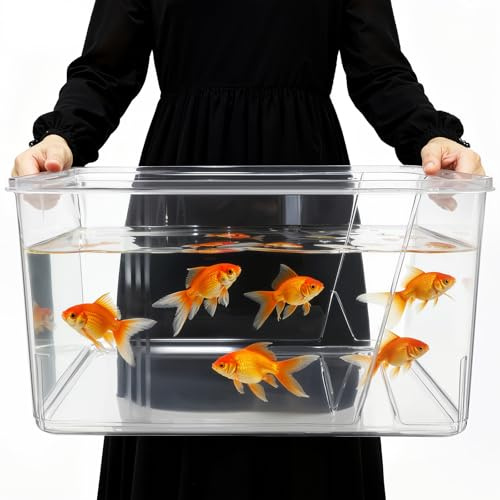 Geelin Grand bol en plastique incassable avec clarté cristalline pour terrarium, centre de table, cadeau pour les amateurs de poissons (carré)