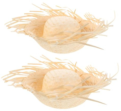 UPKOCH 2 Stück Hawaii-Stroh-Sombrero-Pava-Hut, Puerto Rico Pava, Vogelscheuche-Kostümzubehör, Beachcomber-Hüte für Grillabende und Sommerfestivals, Beachcomber-Kostüm
