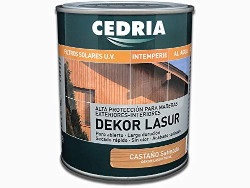 Lasur protector madera exterior al agua Cedria Dekor Lasur 20 litros (Castaño)