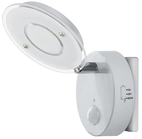 Trango 2636-016 LED Sensor Nachtlicht *NITE* in Weiß mit Automatikfunktion direkt 230V mit Bewegungssensor Sicherheitslicht Steckdose Lampe Wandlampe Orientierungslicht Kinder Nachtlampe