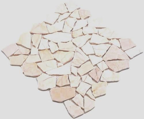 Mosaik Fliese Marmor Naturstein Bruch Ciot golden cream poliert Struktur für BODEN WAND BAD WC DUSCHE KÜCHE FLIESENSPIEGEL THEKENVERKLEIDUNG BADEWANNENVERKLEIDUNG Mosaikmatte Mosaikplatte