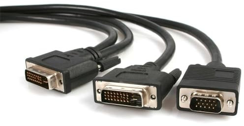 StarTech.com 6 ft DVI-I Male to DVI-D Male and HD15 VGA Male Video Splitter Cable - DVI to VGA connector - 6ft DVI to VGA Cable (DVIVGAYMM6)