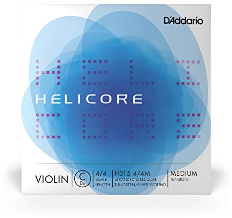 D'Addario Helicore Geigensaiten - Violine Saiten Geige 4/4 - H315-4/4M Violinen Einzelsaite 'C' Wolfram umsponnen 4/4 Medium