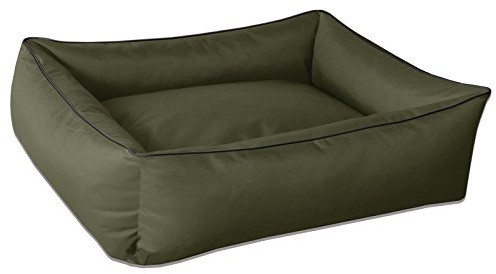 BedDog Hundebett MAX, Hundekissen mit abziehbaren waschbaren Bezug, Hundekorb, Hundesofa, für mitel-große Hunde, L, grün