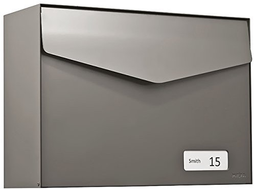 MEFA Briefkasten Letter (113) Beigegrau semi mat Namenschild RAL 7006 Wandbriefkasten