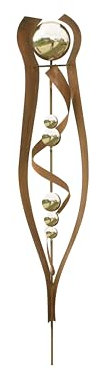Gartendekoshop24 – Gartendeko Rost Roststab, schicker Gartenstecker, 200 cm. Gartenstab, Skulptur aus Rost für draußen. Moderner Roststab, handgefertigt mit 6 Edelstahlkugeln. Geschenkidee.