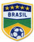 2 x Brasil Fussball Abzeichen 70 x 55 mm/Brasilien Aufnäher Aufbügler Applikation Patch Bügelbild für Kleidung Trikot/Football Team Dress Welt-Meister Flagge Fan
