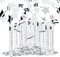 Relaxdays 10er Set Party Popper Silber 40 cm, Sternenregen bis 8m Effekthöhe, Konfetti Kanone für Silvester, Geburtstag, Karneval